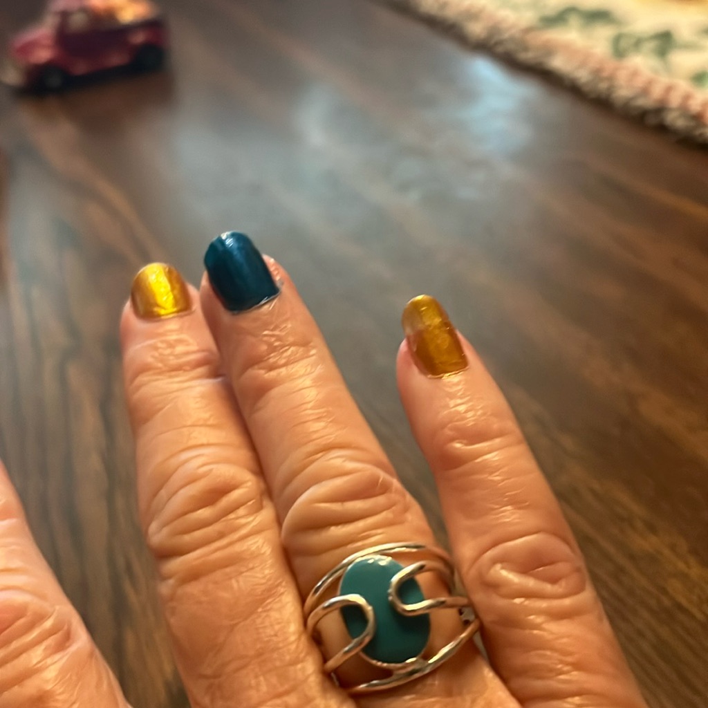 Turquoise Silver Plate Ring Brand New